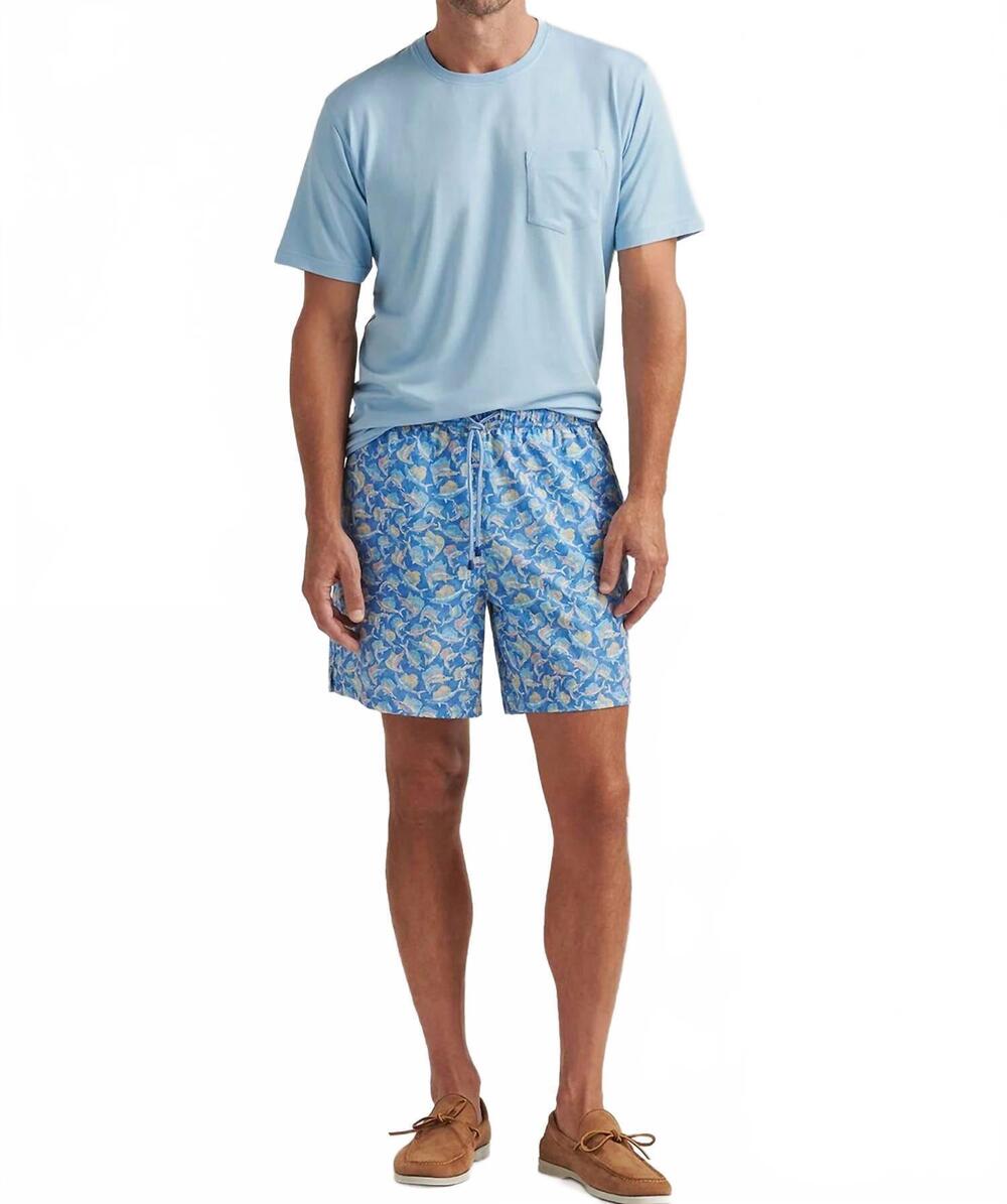 NEW PETER MILLAR tackle the day swim trunk in marina blue